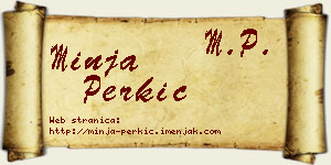 Minja Perkić vizit kartica